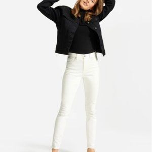 Everlane White High Rise Cropped Skinny Jeans